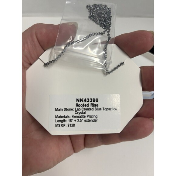 Bomb Party NEW OG Necklace “Rooted Rise” Blue Ice Crystal/ Hematite NK43396 - Picture 4 of 8